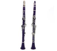 Clarinete Sib Clarinete De 17 Teclas Bb B Clarinete De Baquelita Plano Instrumento De Viento De Madera Con Lengüetas De Estuche(Purple)