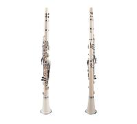 Clarinete Sib Clarinete De Resina Bb Latón Niquelado 17 Teclas Incluidas Accesorios Para Instrumentos Instrumento De Viento De Madera Para Principiantes(White)