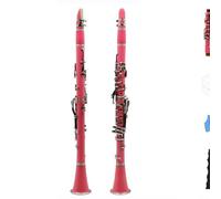 Clarinete Sib Clarinete Si Bemol Clarinete De Baquelita De 17 Teclas Juego De Clarinete De Instrumento De Clasificación Para Adultos(Pink)