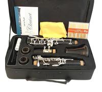 Clarinete Sib Tono Madera Ébano Plateado 18 Llaves Plateadas Granadilla Sib(A)