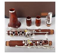 Clarinetes Clarinete Profesional Rosewood BB/Rose Llaves De Oro Chapado SIB Klarnet Clarinete principiantes (Color : M12)
