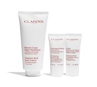 Clarins body care set: rich body lotion 200ml + hand and nail treatmen