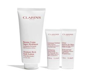 Clarins body care set: rich body lotion 200ml + hand and nail treatmen