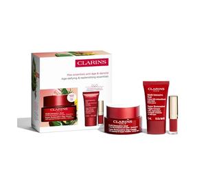 Clarins Juego de regalo súper restaurador | Hidratante antienvejecimiento para piel madura debilitada por cambios hormonales | Repone, ilumina y densifica la piel | Levanta y suaviza | Se dirige a