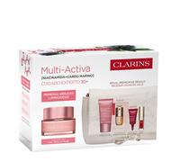 Clarins Multi-Active Día Crema Todo Tipo de Pieles Estuche n/a 50 ml + Crema de Noche 15 ml + Total Eye Lift 3 ml + Double Serum Foundation M1W 0,9 ml + Lip Comfort Oil 08 1,4 ml + Neceser