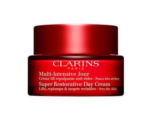 Clarins super restorative day cream crema de día decollete, cara, cue