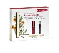Clarins Supra Volume Mascara Estuche | Paco Perfumerías n/a Negro 8 ml + Mini Crayon Khol 01 + Mini Water Lip Stain 03 2,8 ml