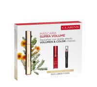 Clarins Supra Volume Mascara Estuche | Paco Perfumerías n/a Negro 8 ml + Mini Crayon Khol 01 + Mini Water Lip Stain 03 2,8 ml
