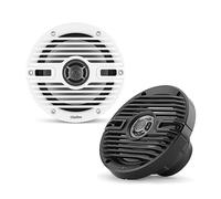 Clarion CMS-651-CWB Altavoces marinos coaxiales de 6.5 pulgadas 30W RMS Manejo de potencia 1/2 pulgada (13 mm) Tweeter de cúpula de polímero incluye rejillas clásicas blancas y negras