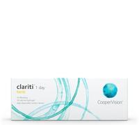 Clariti 1 Day Toric Lentes de contacto tóricas diarias, R 8.6, D 14.3, 2 dioptría, cilindro -0.75, eje 20-30 lentillas