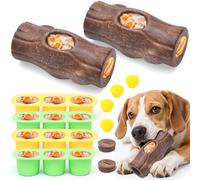 ClariVora Paquete de 2 juguetes congelados para perros, juguete congelable para perros con moldes de golosinas congeladas y ranuras de mantequilla de maní, juguetes de enriquecimiento para perros