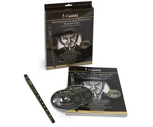 Clarke Pennywhistle Set para principiantes "The Original Clarke" Negro - Metal - Afinación en Re - con método y CD