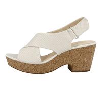 Clarks Maritsa Lara, Sandalias de Talón Abierto Mujer, Blanco (White Snake White Snake), 41.5 EU