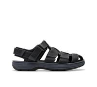 Clarks 261768997, Sandalia Hombre, Black Leather, 43 EU
