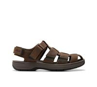 Clarks 261769007, Sandalia Hombre, Black Leather, 41 EU