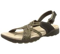 Clarks Amanda Ease, Sandalia, para Mujer, Negro (Black Combi), 37.5 EU