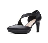 Clarks Ambyr Glow, Bomba Mujer, Piel Negra, 41 EU