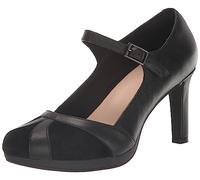 Clarks Ambyr Light, Bomba Mujer, Black Black Combo, 42.5 EU