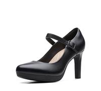 Clarks Ambyr Shine, Zapatos de Cordones Mujer, Piel Negra, 41.5 EU