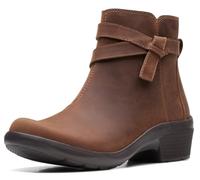 Clarks Angie Spice, Botas Cortas al Tobillo Mujer, Cuero marrón Oscuro, 40 EU