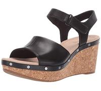 Clarks Annadel Clover, Sandalias con cuña Mujer, Black, 35.5 EU Ancho