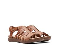 Clarks April Belle - Sandalias planas para mujer, Bronceado Cuero, 42.5 EU