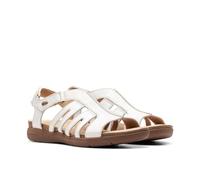 Clarks April Belle - Sandalias planas para mujer, Cuero Blanco, 9 Wide