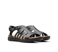 Clarks April Belle, Sandalias Planas Mujer, Piel Negra, 40 EU
