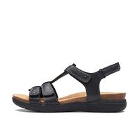 Clarks April Cove, Sandalias Planas Mujer, Piel Negra 1, 41 EU