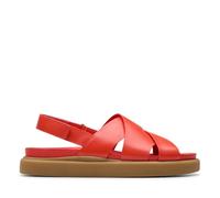 Clarks - Aristella Sun, Sandalia De las mujeres, Bright Red Lea,