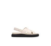 Clarks - Aristella Sun, Sandalia De las mujeres, Cream Leather,