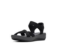 Clarks Arla Shore, Sandalias Planas Mujer, Tela Negra, 43 EU