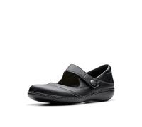 Clarks Ashland Elayne, Zapatos Planos Mary Jane Mujer, Negro caído, 38.5 EU Ancho