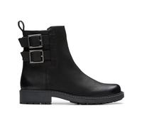 Clarks Bahía Orinoco2, Botas de Moda Mujer, Piel Negra, 38.5 EU