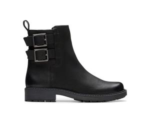 Clarks Bahía Orinoco2, Botas de Moda Mujer, Piel Negra, 42 EU