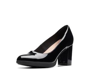 Clarks Bayla Skip - Zapatos de tacón para Mujer, Negro Charol sintético, 40 EU