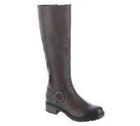 Clarks Botas altas Hearth Rae de caña ancha para mujer, Cuero Marrón Oscuro, 43 EU