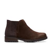 Clarks Botas Clarkwell Demi Chukka para mujer, Dark Brown Combi, 35.5 EU