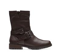 Clarks Botas Clarkwell Mid Mode para mujer, marrón oscuro, 41.5 EU