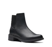 Clarks Botas de moda Maye Palm para mujer, Cuero negro, 38.5 EU