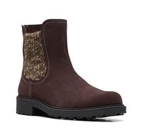 Clarks Botas de mujer Opal Sky Fashion, Gamuza marrón oscuro, 39 EU