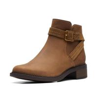 Clarks Botas de Tobillo Maye Strap para Mujer, Cuero Bronceado Oscuro, 38 EU