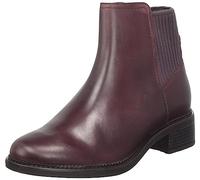 Clarks Botas Maye Palm Chelsea para mujer, cuero burdeos, 35 EU