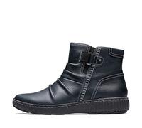 Clarks Botines Caroline Orchid para mujer, Cuero negro, 10