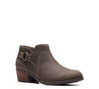 Clarks Botines Charlten Grace para mujer, gris pardo, cuero, (Taupe Oily Leather), 39 EU