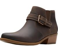 Clarks Botines Danyelle Wish para mujer, gris pardo, cuero, (Taupe Oily Leather), 38 EU