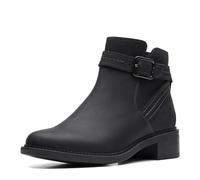 Clarks Botines Maye Strap para Mujer, Cuero Negro, 37.5 EU