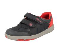 Clarks Boy's Rex Play K Sneaker, Navy Red Lea, 12.5 UK Child