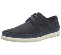 Clarks Bratton Lo, Botas de Barco Hombre, Azul Marino Ante, 44.5 EU Estrecho