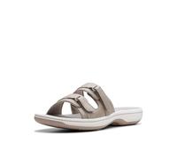 Clarks Breeze Piper, Sandalias deslizantes Mujer, Sintético Topo Claro, 38 EU
